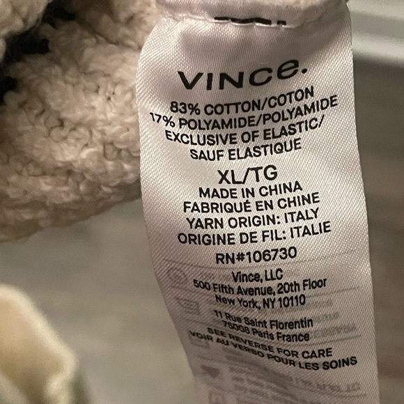 Vince | Ribbed Striped Mockneck Sweater Cotton Minimalist Beachy Contemporary - Picture 4 of 4